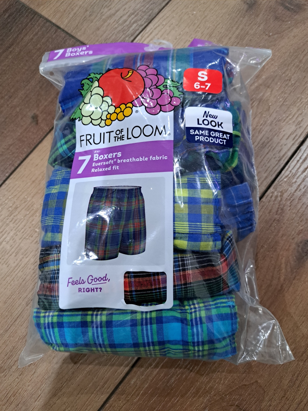 Fruit of the Loom Plaid Boys' Boxer 7-Pack S (6-7) Assorted Colors Underwear